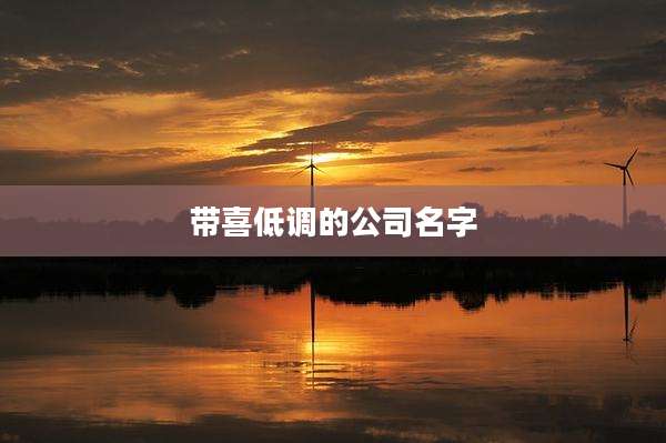 带喜低调的公司名字