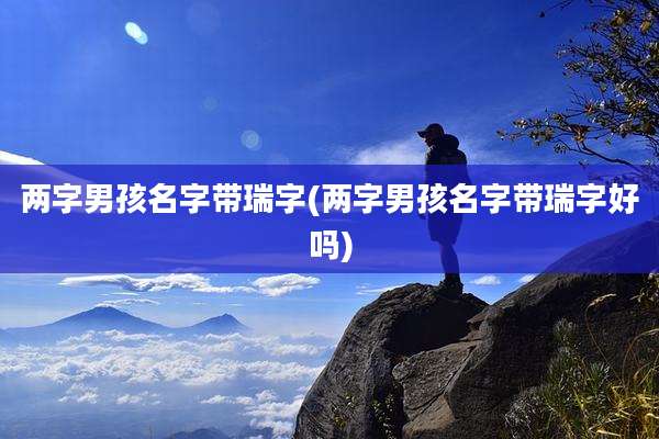 两字男孩名字带瑞字(两字男孩名字带瑞字好吗)