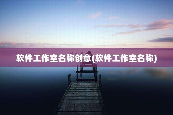 软件工作室名称创意(软件工作室名称)
