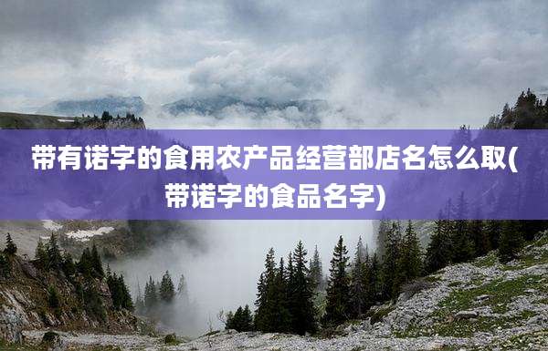 带有诺字的食用农产品经营部店名怎么取(带诺字的食品名字)