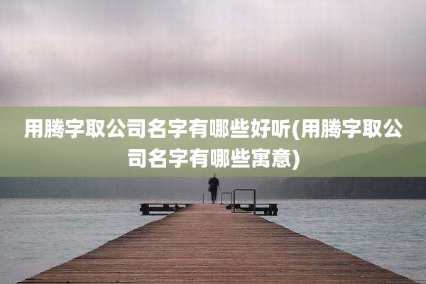 用腾字取公司名字有哪些好听(用腾字取公司名字有哪些寓意)