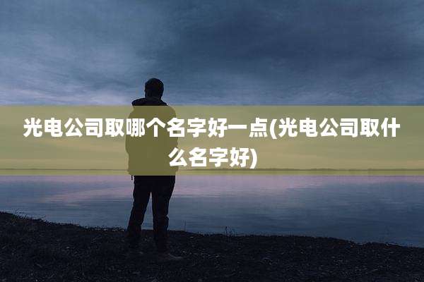 光电公司取哪个名字好一点(光电公司取什么名字好)