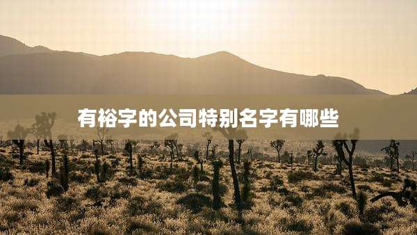 有裕字的公司特别名字有哪些