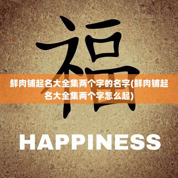 鲜肉铺起名大全集两个字的名字(鲜肉铺起名大全集两个字怎么起)
