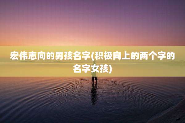 宏伟志向的男孩名字(积极向上的两个字的名字女孩)