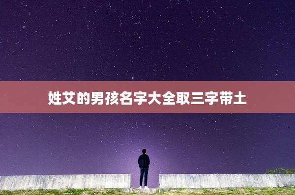 姓艾的男孩名字大全取三字带土