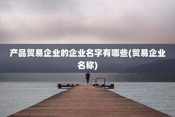 产品贸易企业的企业名字有哪些(贸易企业名称)