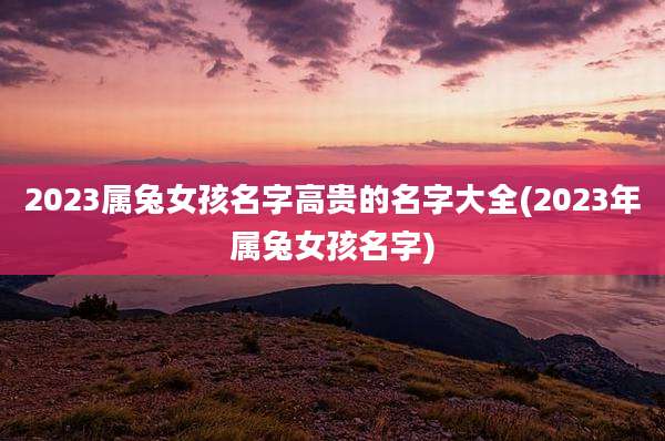 2023属兔女孩名字高贵的名字大全(2023年属兔女孩名字)