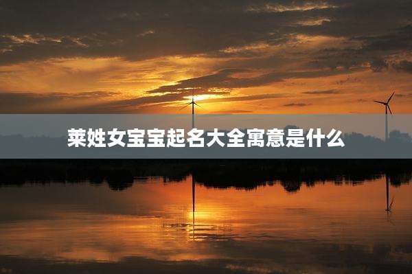 莱姓女宝宝起名大全寓意是什么