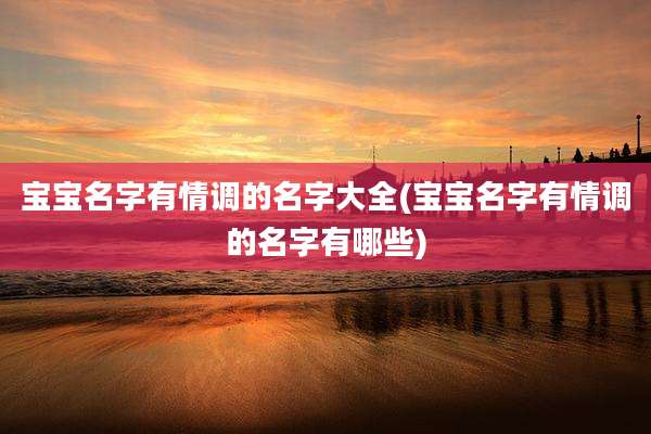 宝宝名字有情调的名字大全(宝宝名字有情调的名字有哪些)