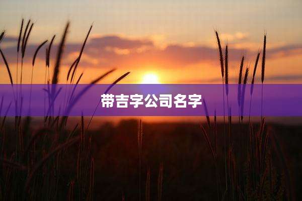 带吉字公司名字
