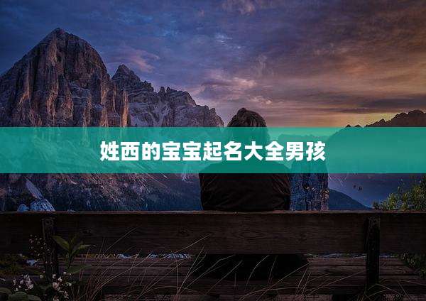 姓西的宝宝起名大全男孩