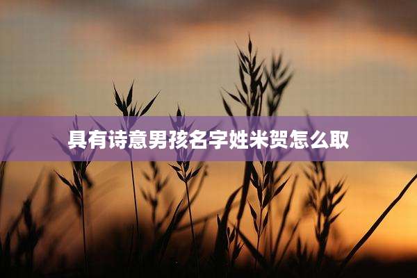 具有诗意男孩名字姓米贺怎么取