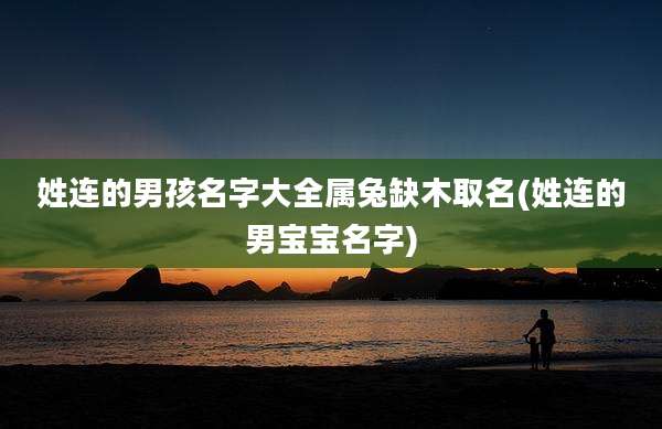 姓连的男孩名字大全属兔缺木取名(姓连的男宝宝名字)