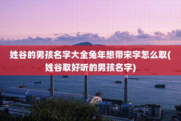 姓谷的男孩名字大全兔年想带宋字怎么取(姓谷取好听的男孩名字)