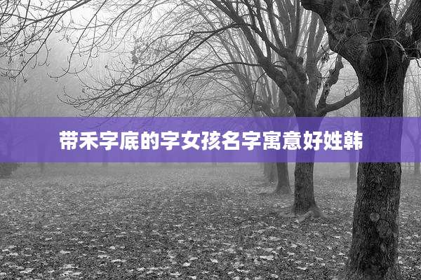 带禾字底的字女孩名字寓意好姓韩