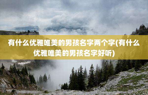 有什么优雅唯美的男孩名字两个字(有什么优雅唯美的男孩名字好听)