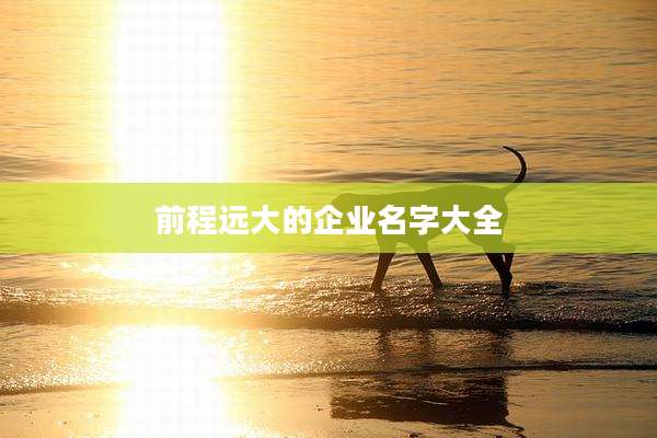 前程远大的企业名字大全