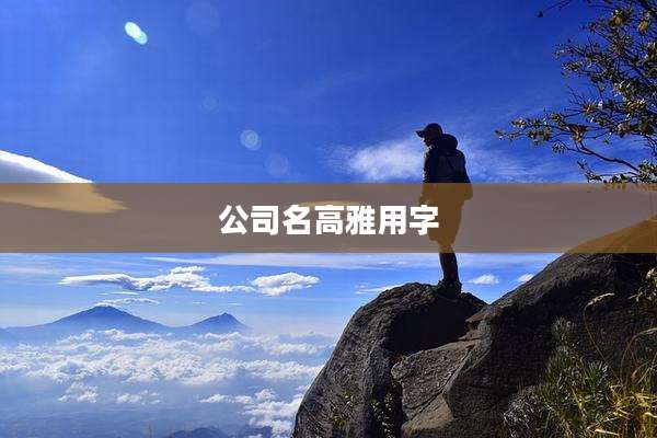 公司名高雅用字