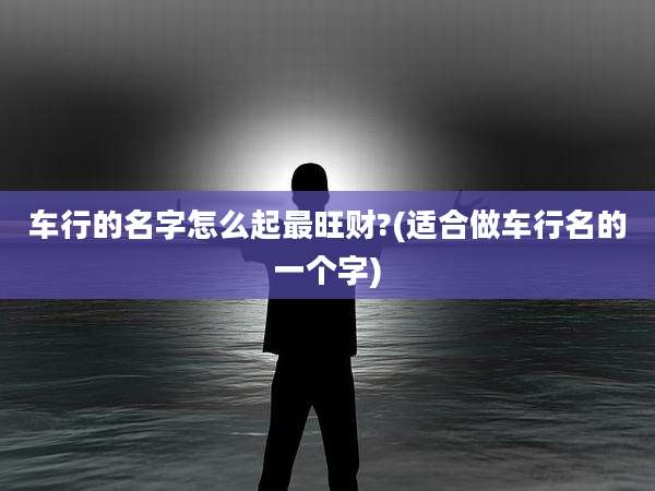 车行的名字怎么起最旺财?(适合做车行名的一个字)