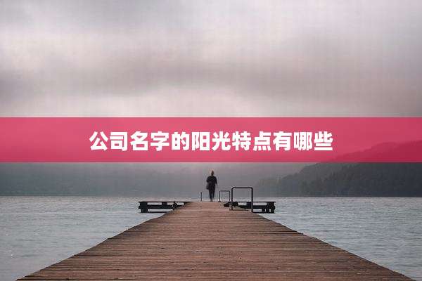 公司名字的阳光特点有哪些