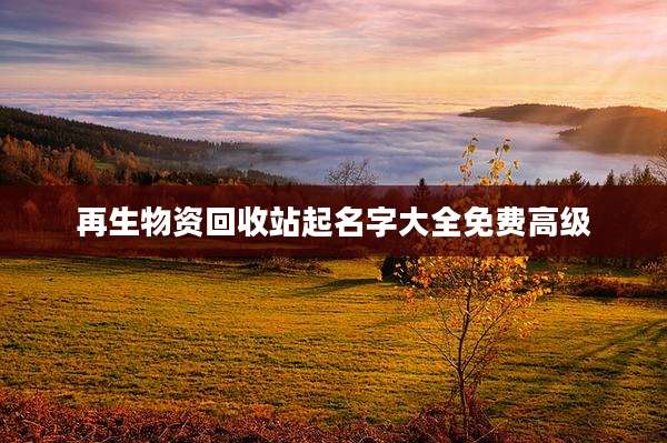 再生物资回收站起名字大全免费高级