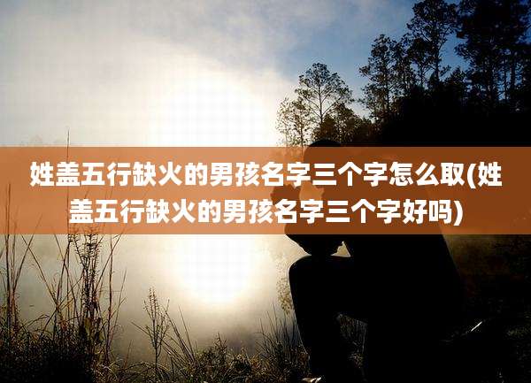 姓盖五行缺火的男孩名字三个字怎么取(姓盖五行缺火的男孩名字三个字好吗)