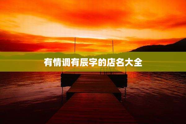 有情调有辰字的店名大全