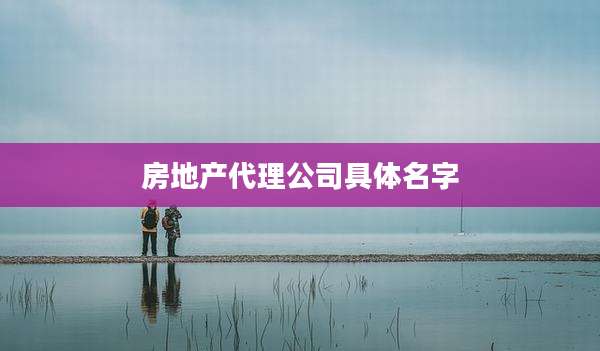 房地产代理公司具体名字