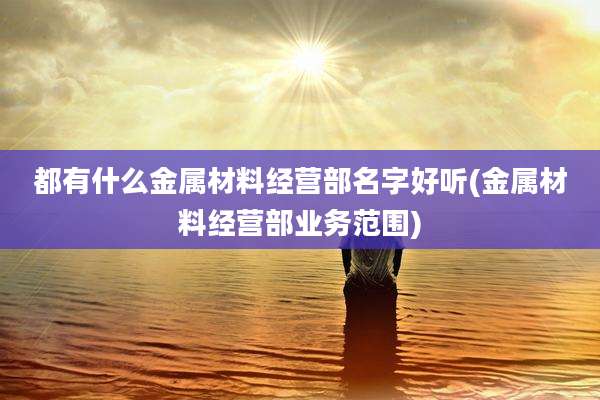 都有什么金属材料经营部名字好听(金属材料经营部业务范围)