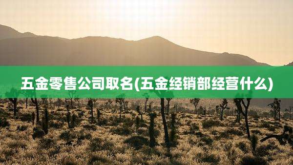 五金零售公司取名(五金经销部经营什么)
