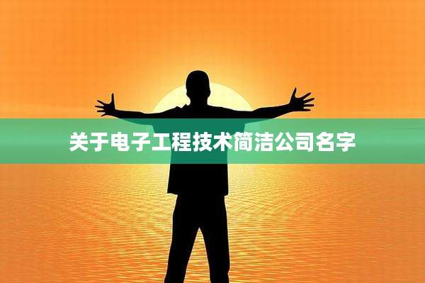 关于电子工程技术简洁公司名字
