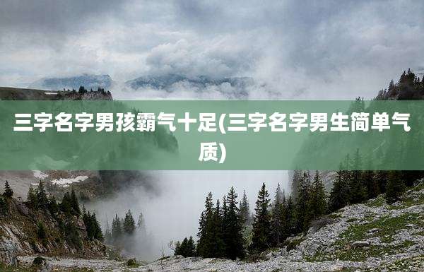 三字名字男孩霸气十足(三字名字男生简单气质)