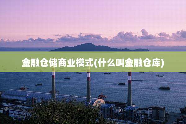 金融仓储商业模式(什么叫金融仓库)