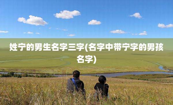 姓宁的男生名字三字(名字中带宁字的男孩名字)