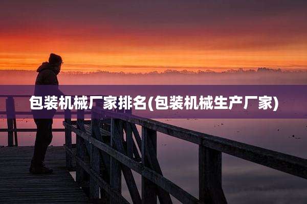 包装机械厂家排名(包装机械生产厂家)