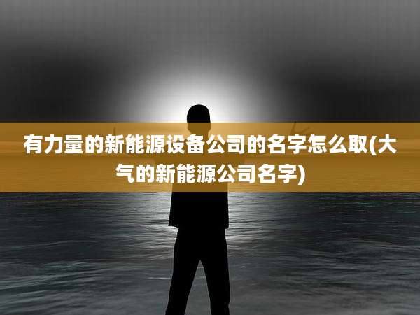 有力量的新能源设备公司的名字怎么取(大气的新能源公司名字)