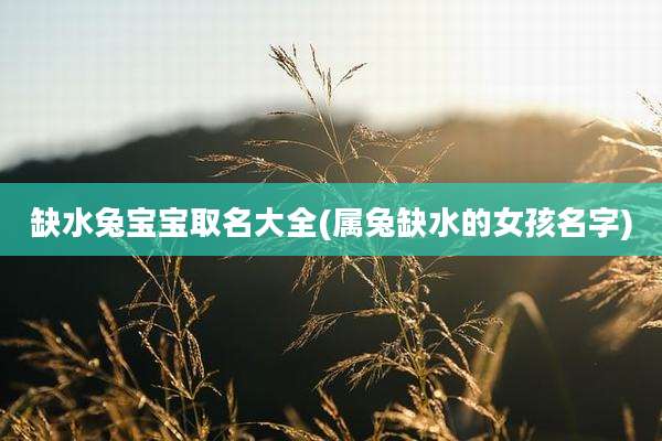 缺水兔宝宝取名大全(属兔缺水的女孩名字)