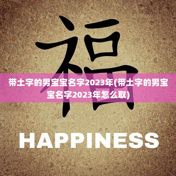 带土字的男宝宝名字2023年(带土字的男宝宝名字2023年怎么取)