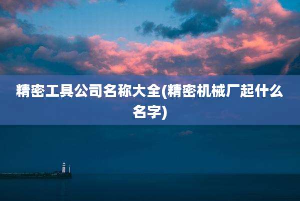 精密工具公司名称大全(精密机械厂起什么名字)