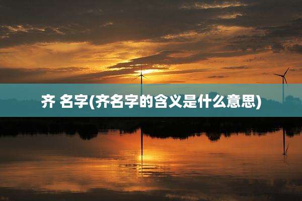 齐 名字(齐名字的含义是什么意思)