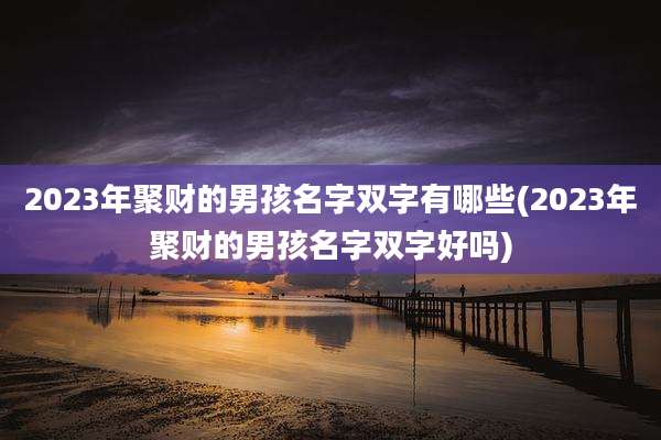 2023年聚财的男孩名字双字有哪些(2023年聚财的男孩名字双字好吗)