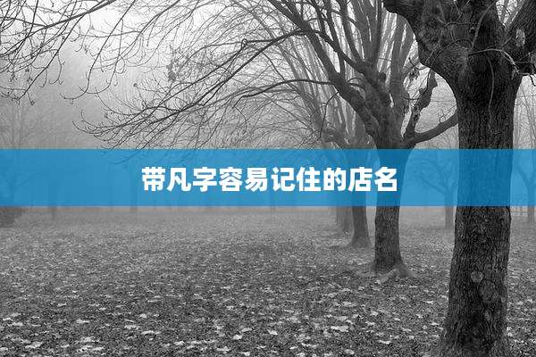 带凡字容易记住的店名