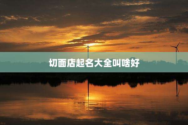 切面店起名大全叫啥好