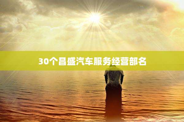 30个昌盛汽车服务经营部名