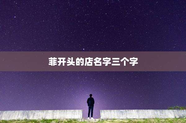 菲开头的店名字三个字