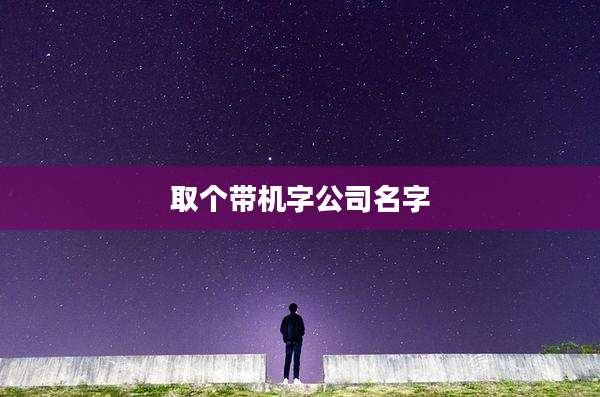 取个带机字公司名字