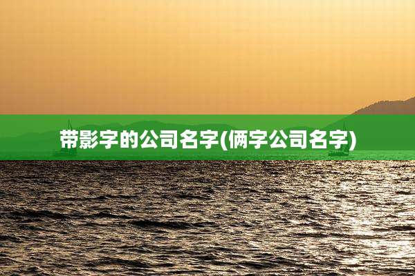 带影字的公司名字(俩字公司名字)