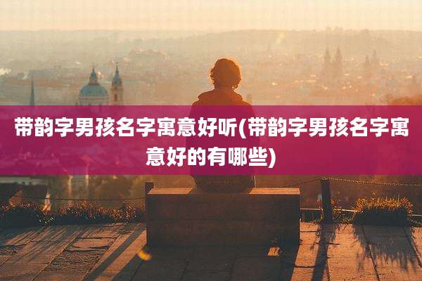 带韵字男孩名字寓意好听(带韵字男孩名字寓意好的有哪些)