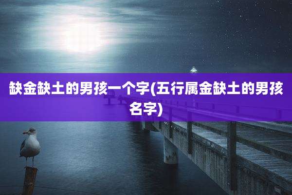 缺金缺土的男孩一个字(五行属金缺土的男孩名字)